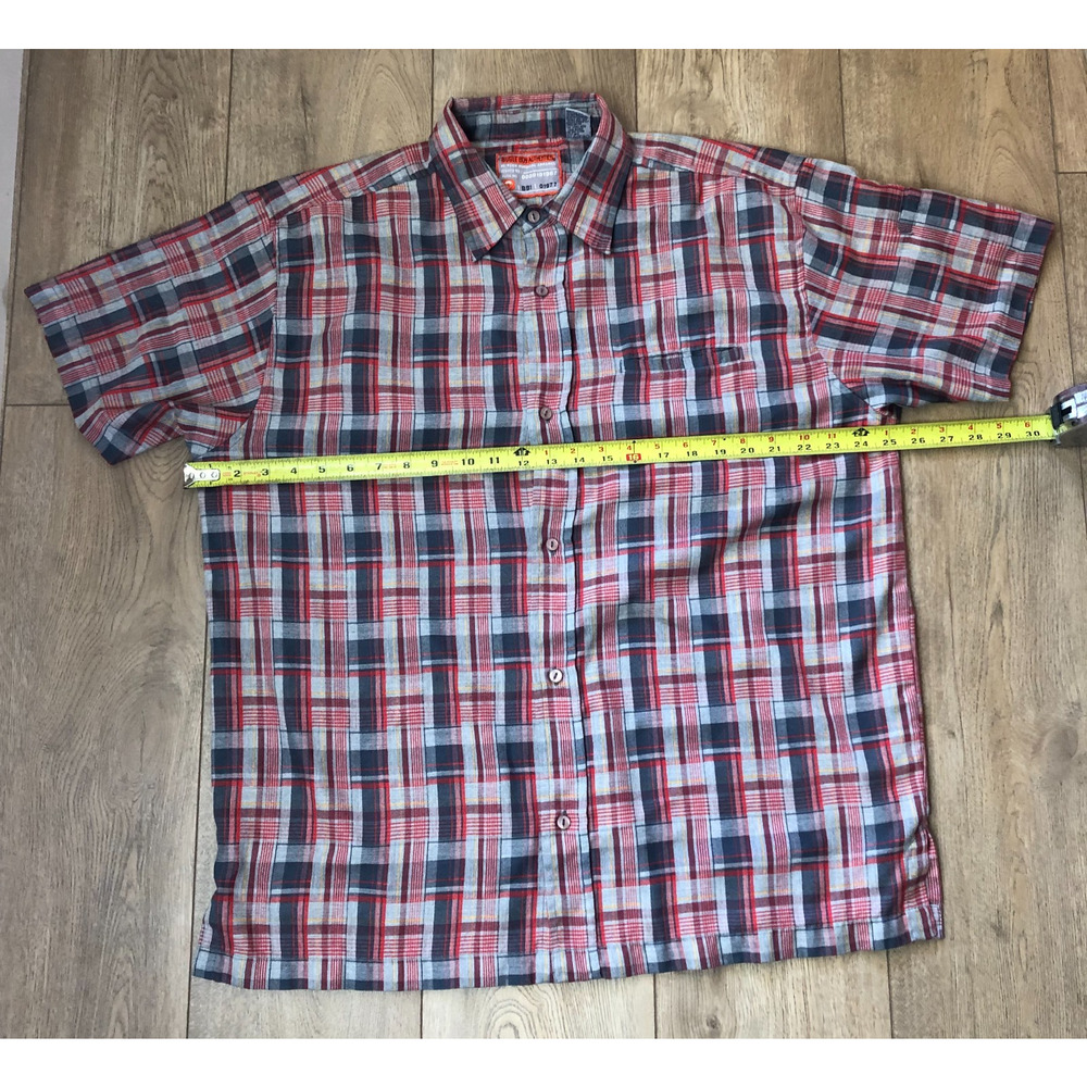 Vintage Bugle Boy Button Up Shirt Men’s Size XL Short Sleeve Plaid Y2K Preppy - Picture 8 of 8